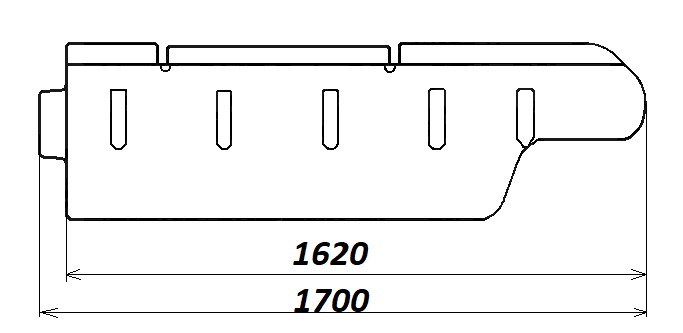 кормовой модуль плавучести (длина)